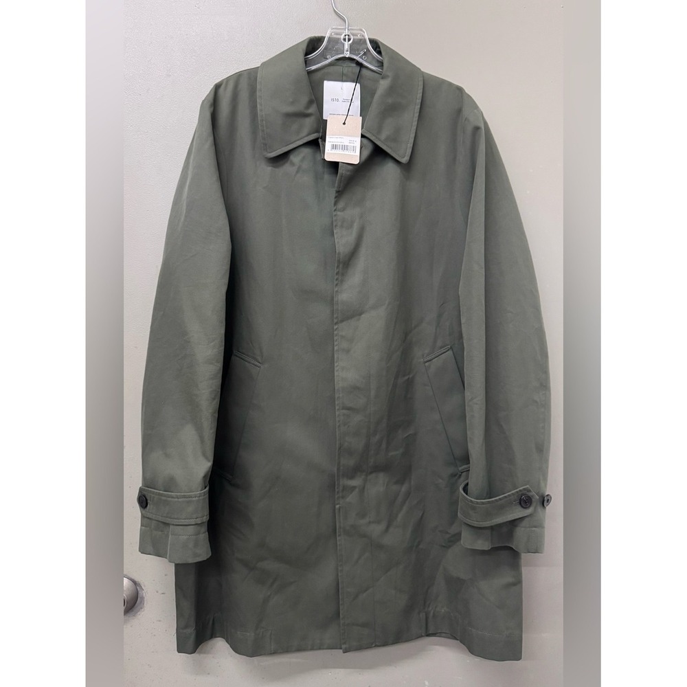 NWT ISTO. Olive Green Men's Trench Coat size Large